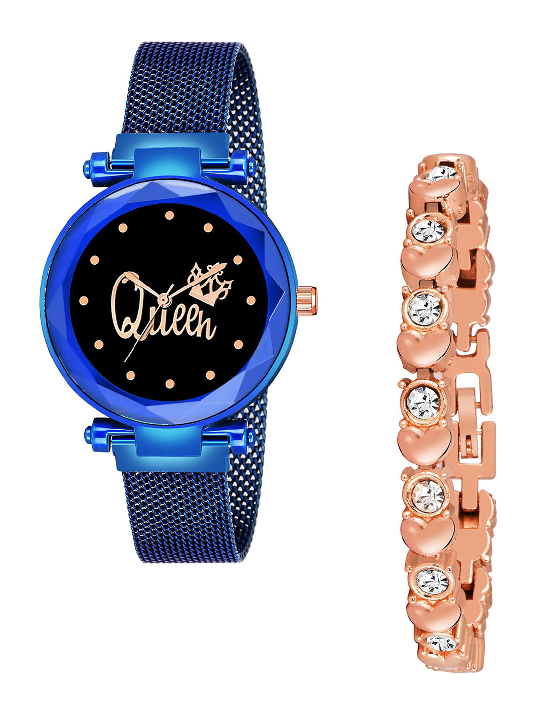 CSAMON Women Bracelet Style Straps Analogue Watch Queen Blue maganet copper Bracelet