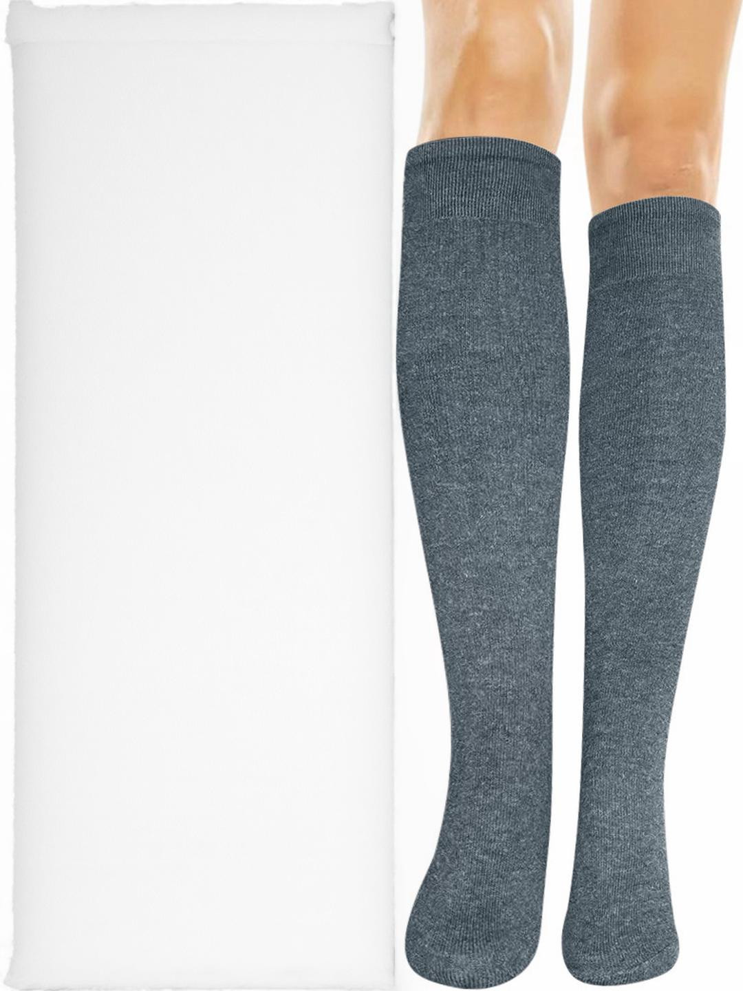 MUKHAKSH Unisex Winter Dark Grey Knee Length Socks