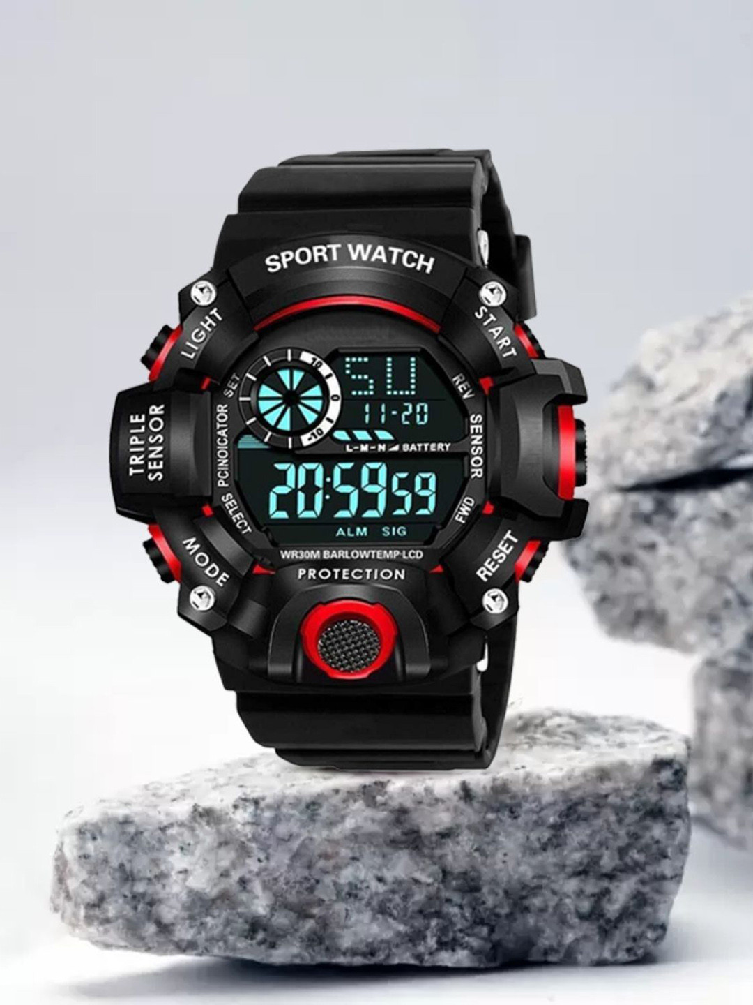 SELLORIA Men Dial & Straps Digital Multi Function Round Multi Function Watch G_Shck_Red