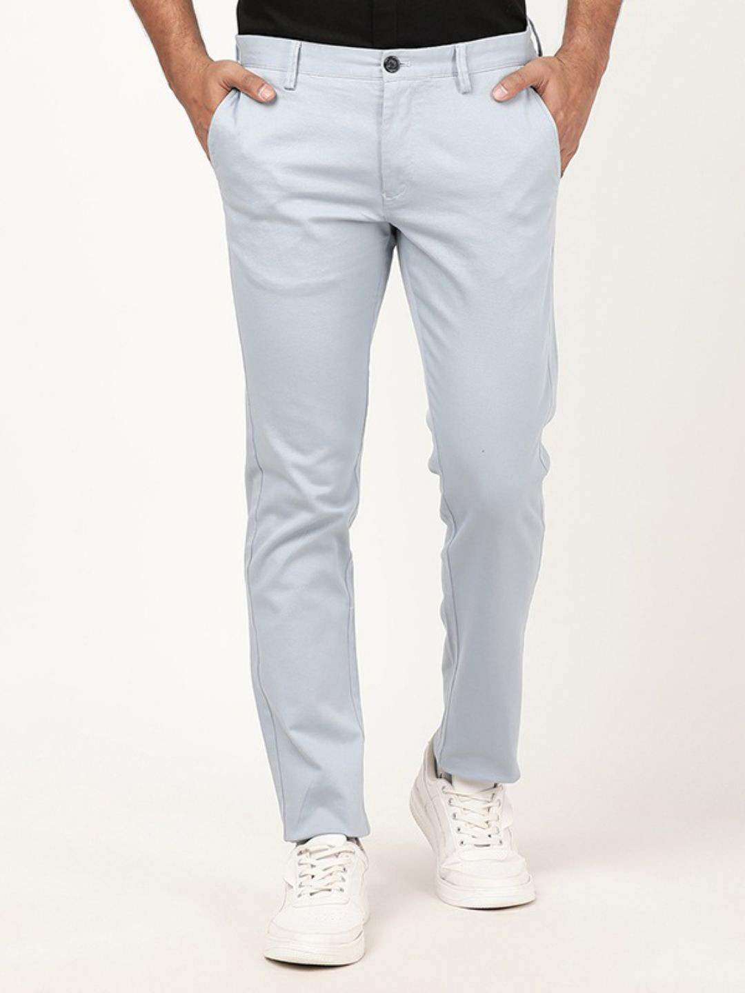 Indian Terrain Men Brooklyn Slim Fit Mid-Rise Trousers