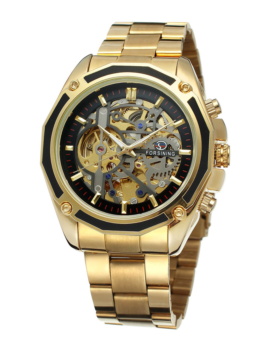 FORSINING Men Automatic Chronograph Watch Luxury Stainless Steel Design