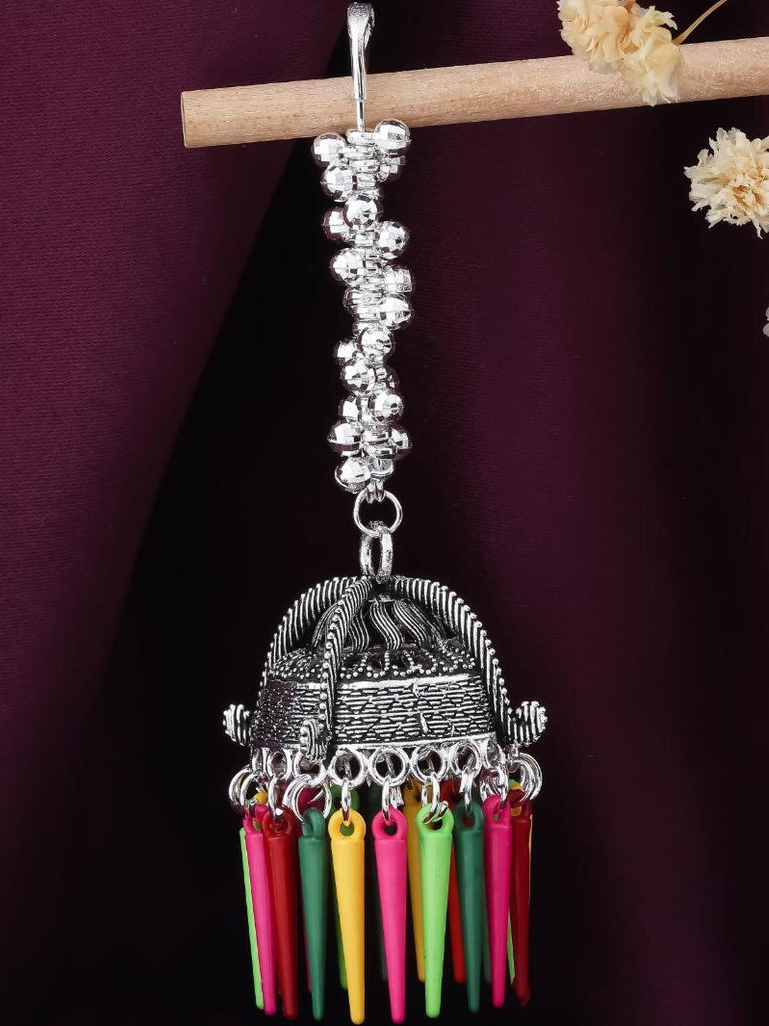 niva fashion Silver-Toned Silver Plated Jhumka Type Alloy Brooch
