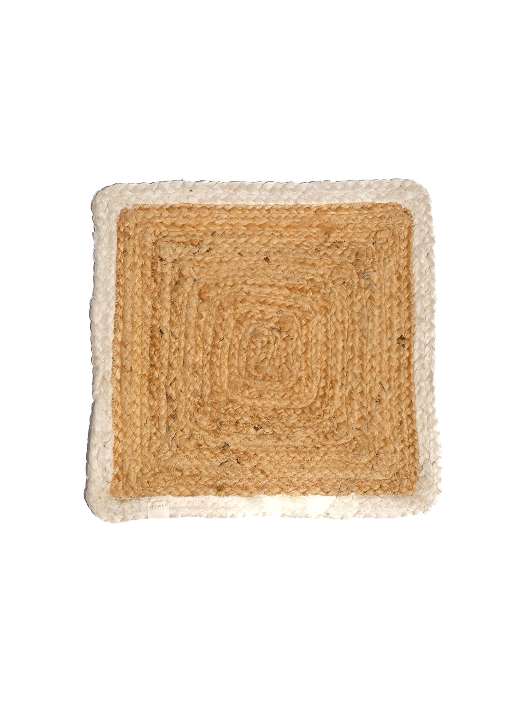 JASMEY HOMES Beige & White Colourblocked Braided Dining Table Mat