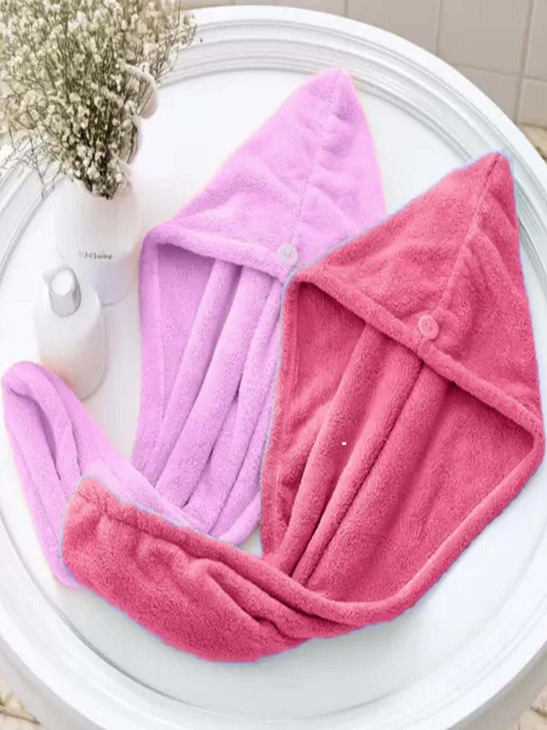 VYAKOM Purple & Red 500 GSM Bath Towel - Pack Of 2