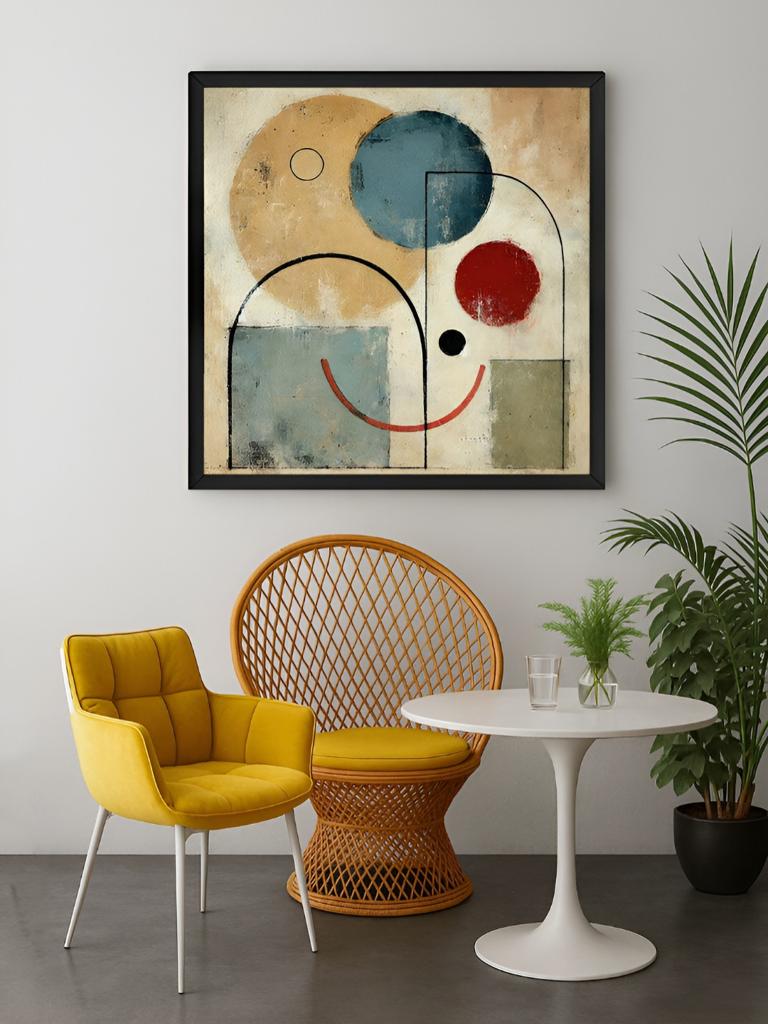 999Store Blue & Red Minimalist Abstract Canvas Wall Art