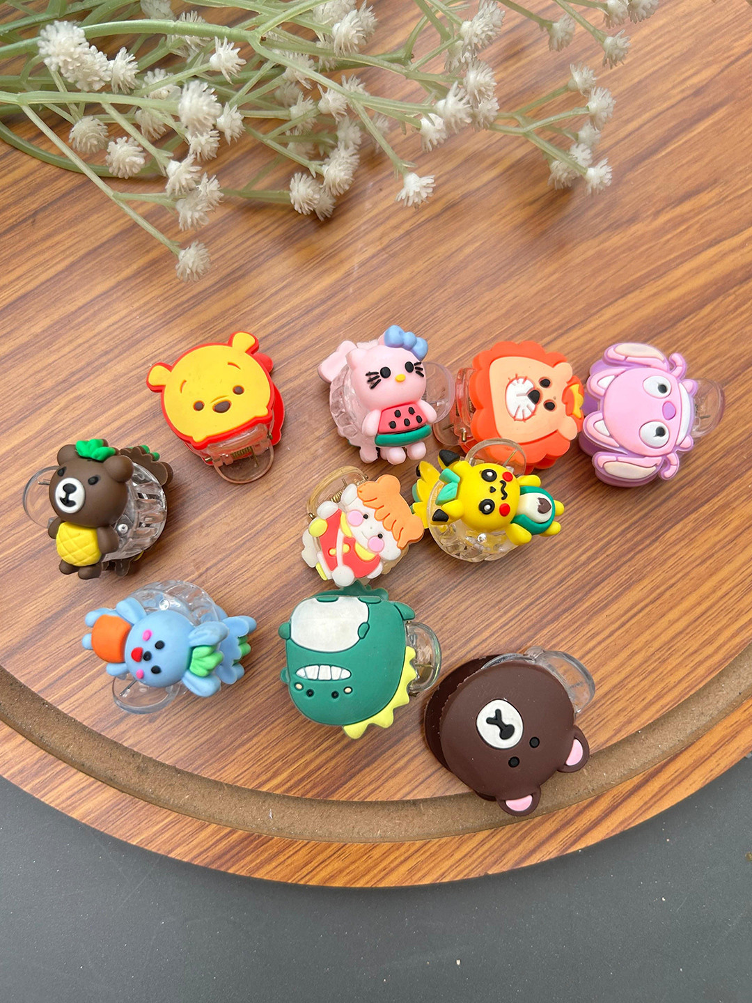 Radhya Accessories Women Set Of 10 Animal Cartoon Hair claws