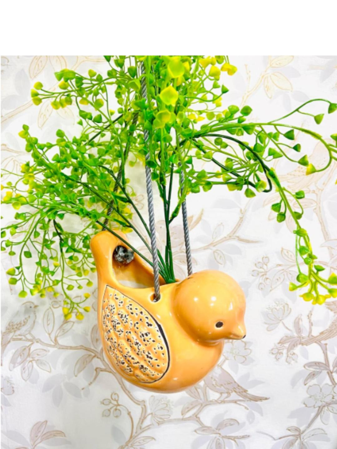 Altaica Bird Ceramic Floral Glossy Hanging Hall Wall Hangings-7.1In