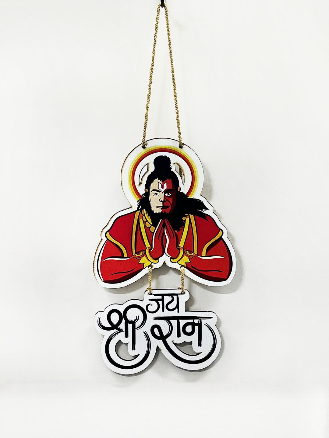 Jai Shree Ram and Hanuman Printed Wall Hanging