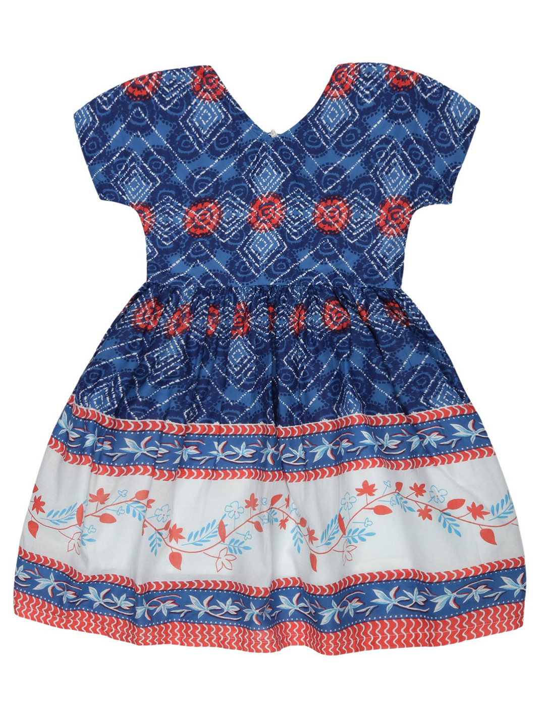 YOUNG BIRDS V-Neck Girls V-Neck Fit and Flare Dress