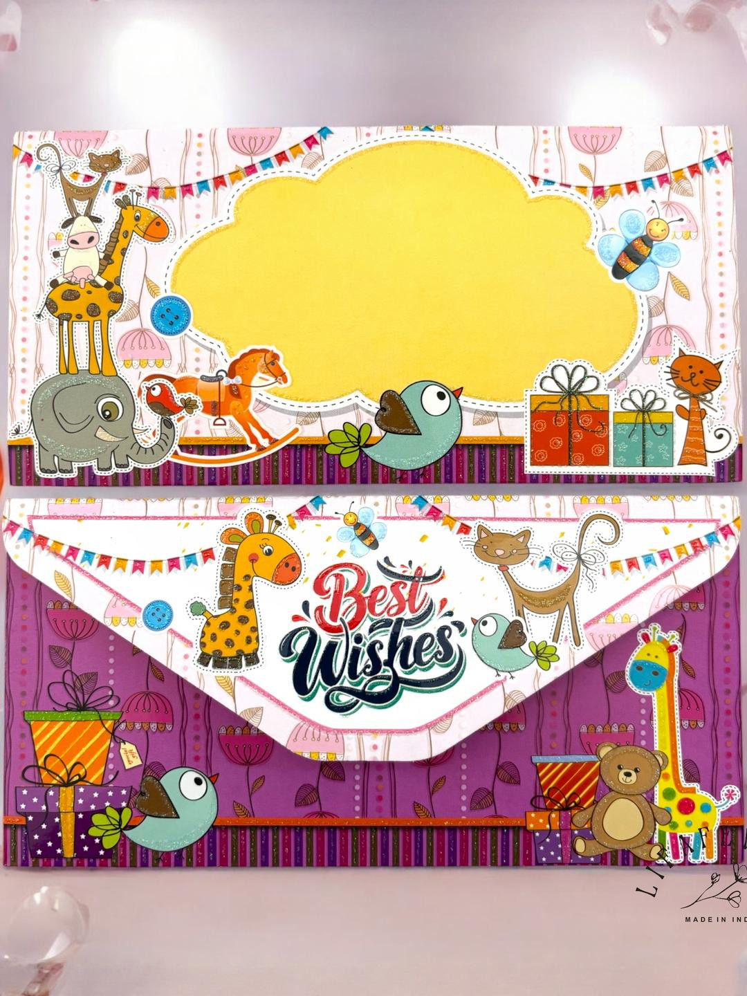 LIFAFEWALA Set of 10 Purple Money Envelope