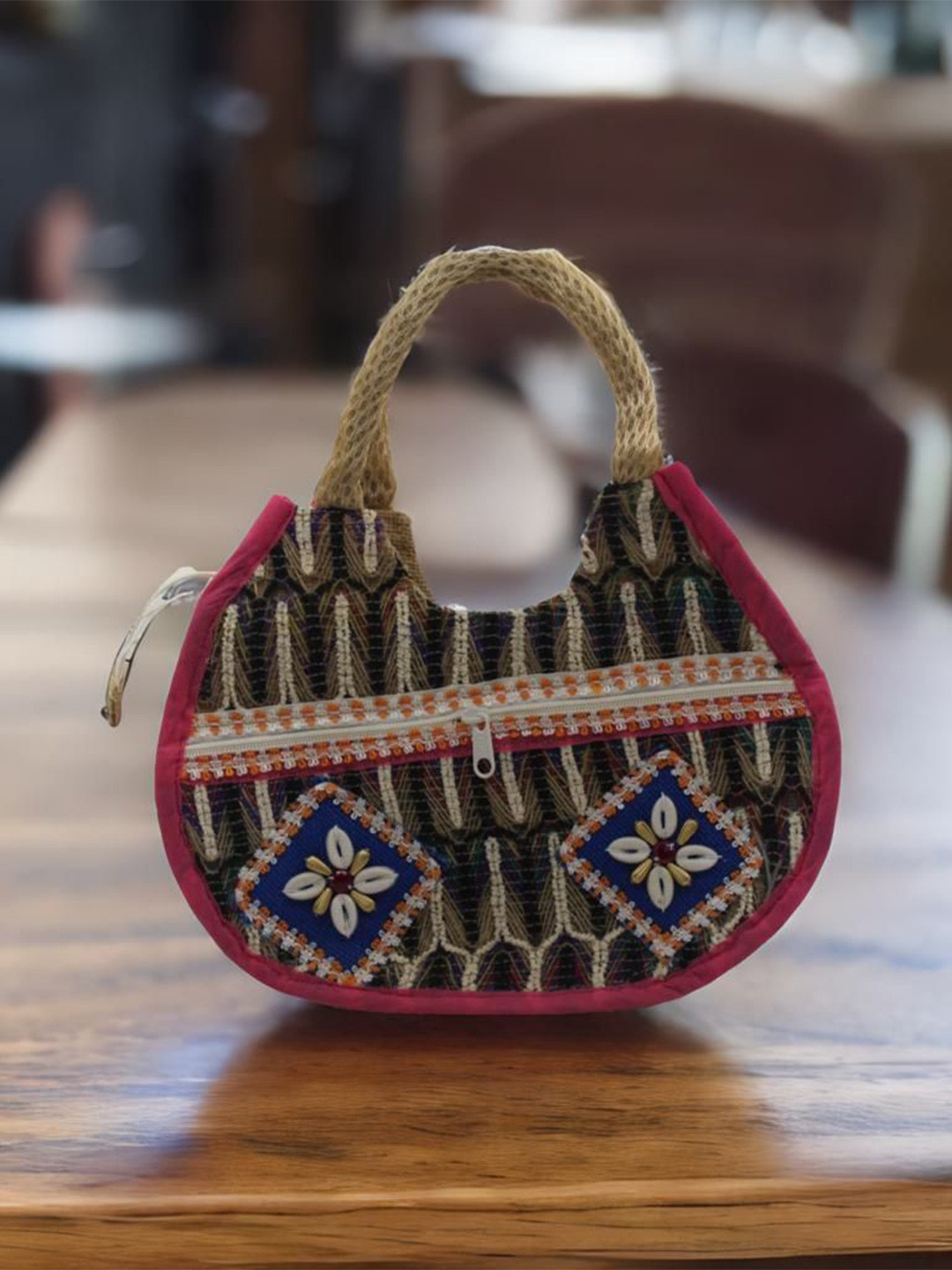 NEXT Women Embellished Half Moon Embellished Handheld Bag