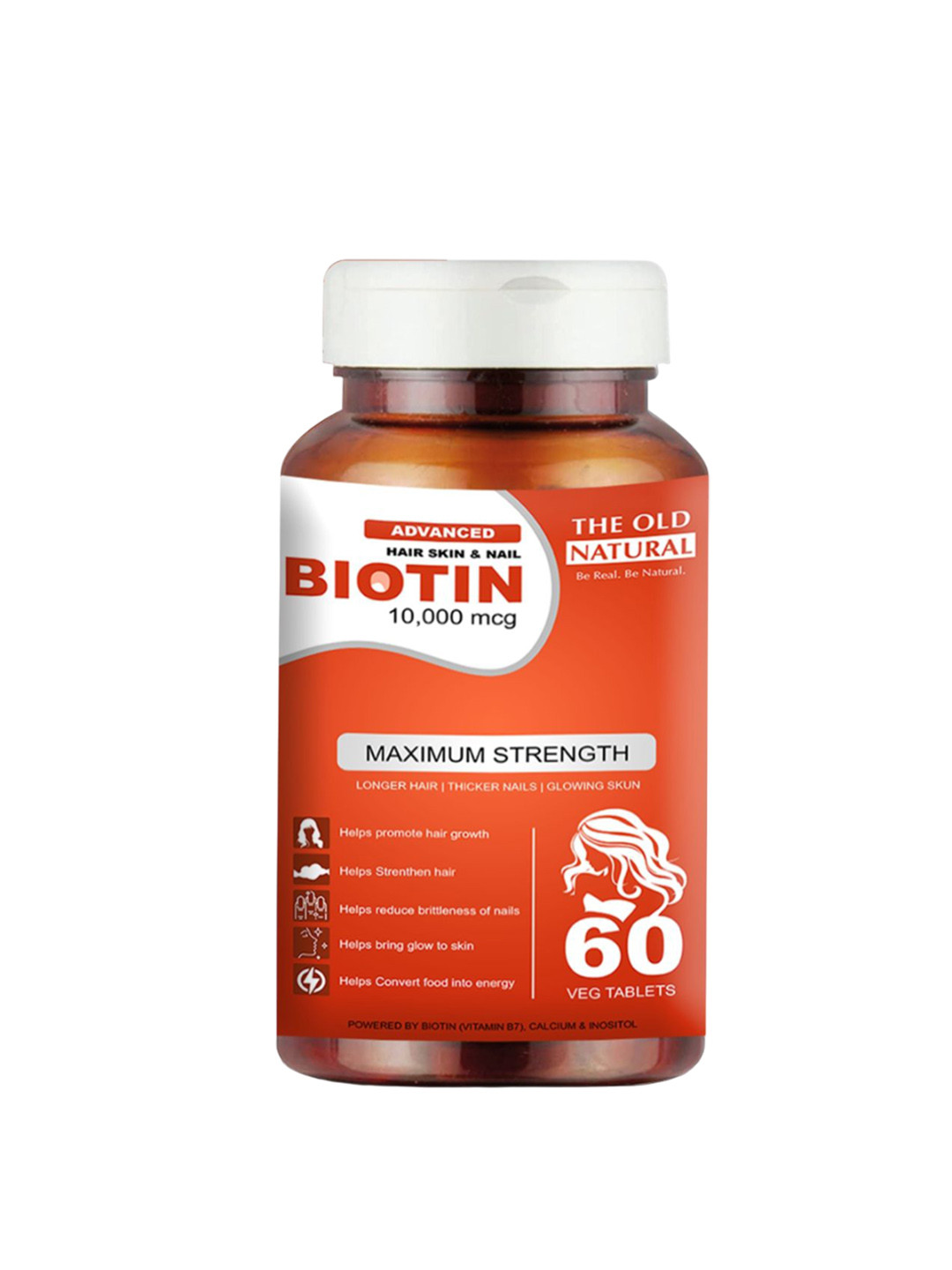 The Old Natural Biotin 10000mcg Tablets - 60 Tablets