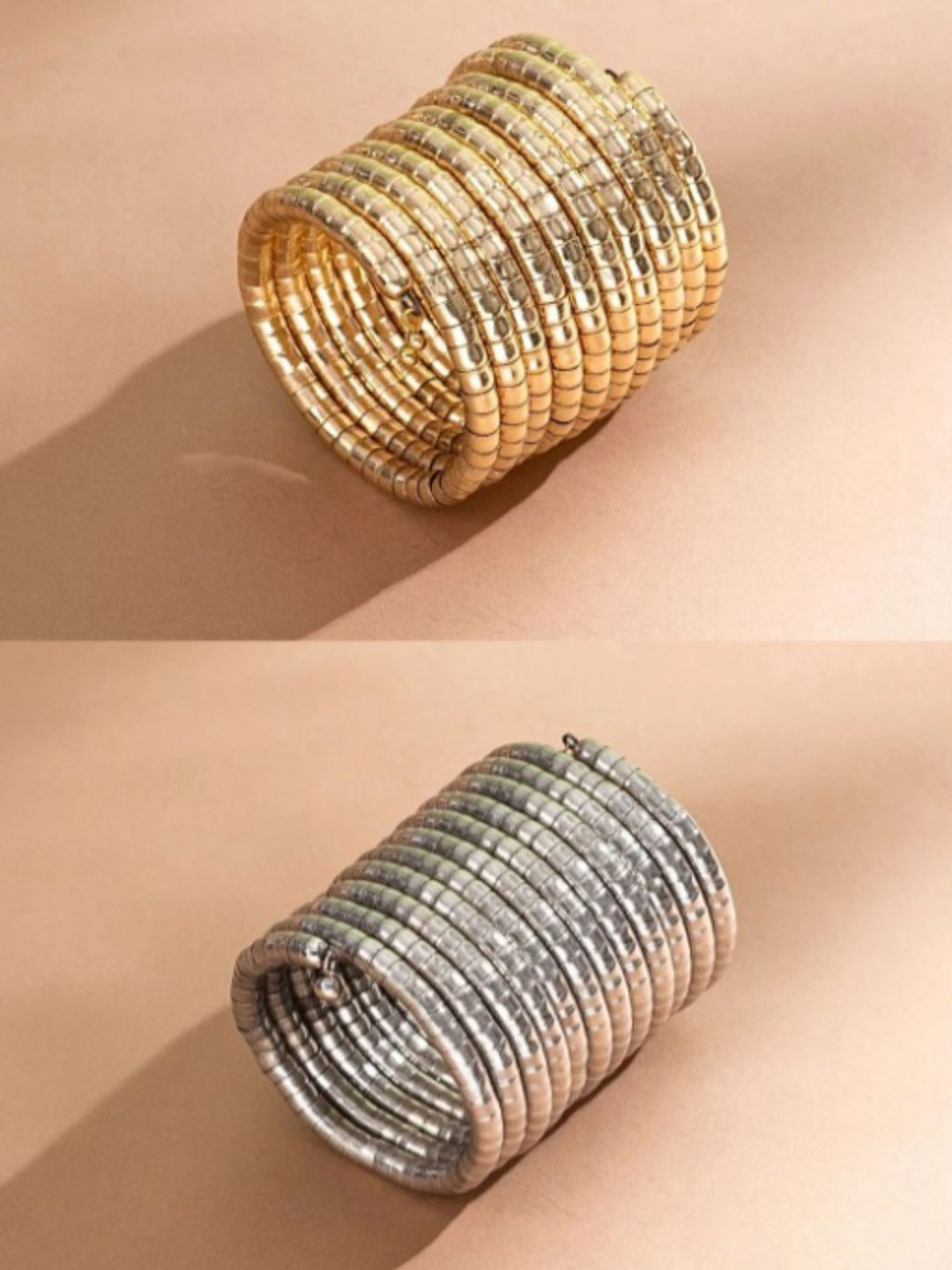 Sangria Set Of 2 Gold-Plated Viral Spiral Bangles