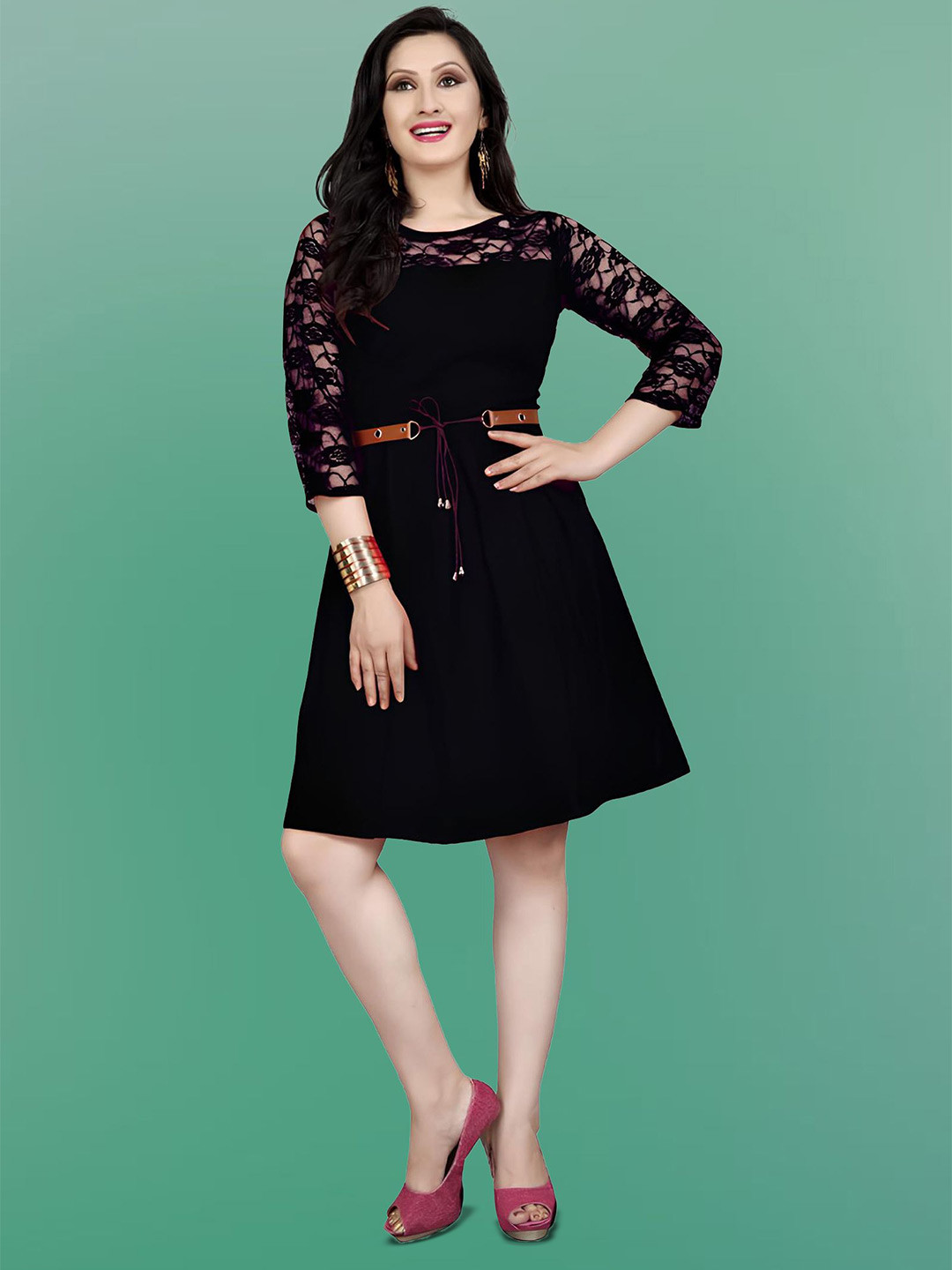 Dream Beauty Fashion Women Self Design Fit & Flare Dress