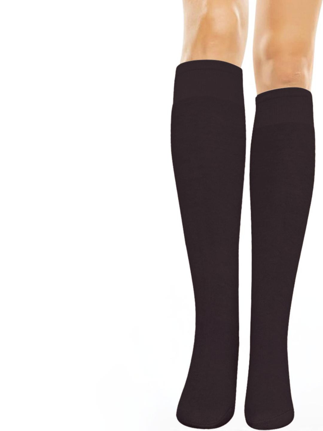 MUKHAKSH Girls Brown Knee Length Socks