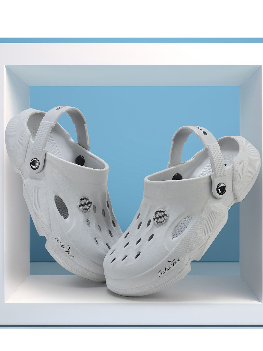 Woodland Self Design Cushioned Footbed Casual Clogs