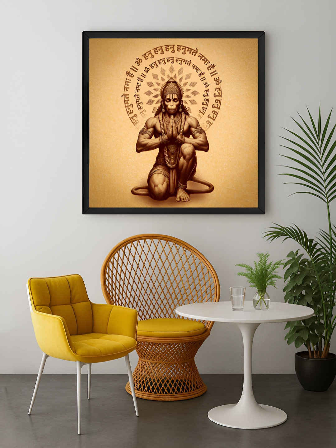 999Store Brown Divine Hanuman Religious Canvas Wall Art