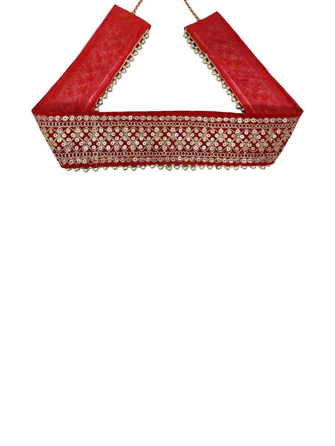Navti Creations Red Velvet Waist Chain Saree Accessories
