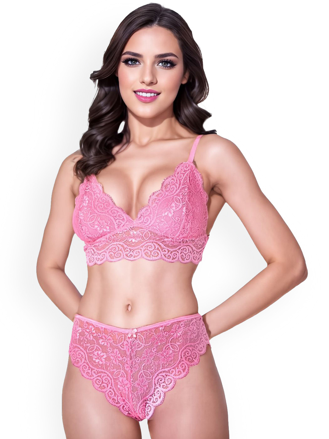 NIMRA FASHION Lace Non Padded Lingerie Set LS-06352-LPI