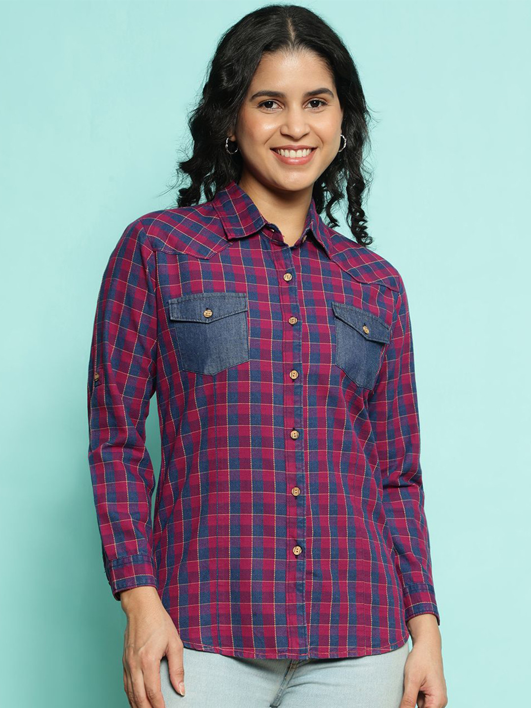 AC&F Classic Checked Casual Cotton Shirt