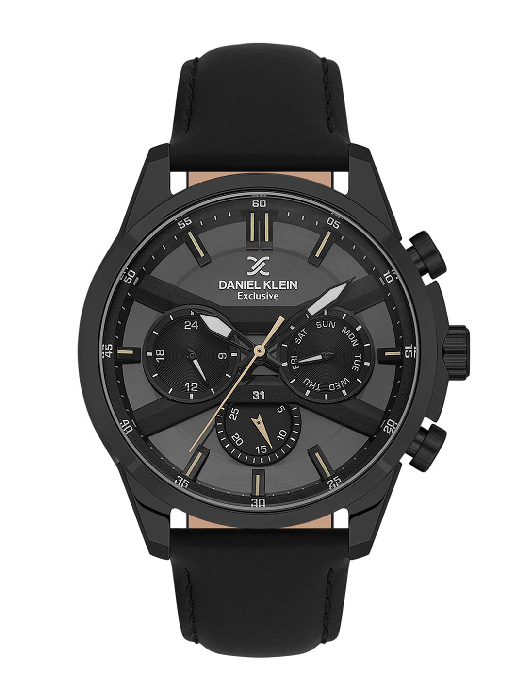 Daniel Klein Exclusive Men Textured Dial & Leather Straps Analogue Watch DKX.1.13794-3