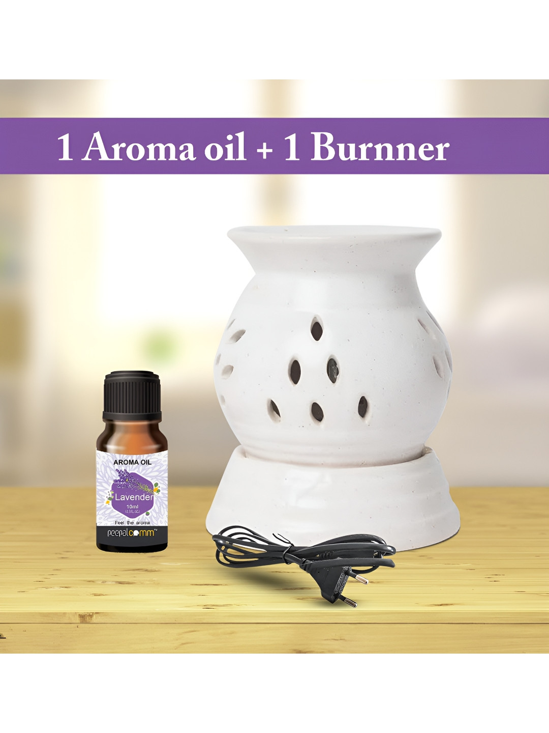 PEEPALCOMM 2Pcs White Electric Scented Diffuser With Lavender Oil - 10 ml