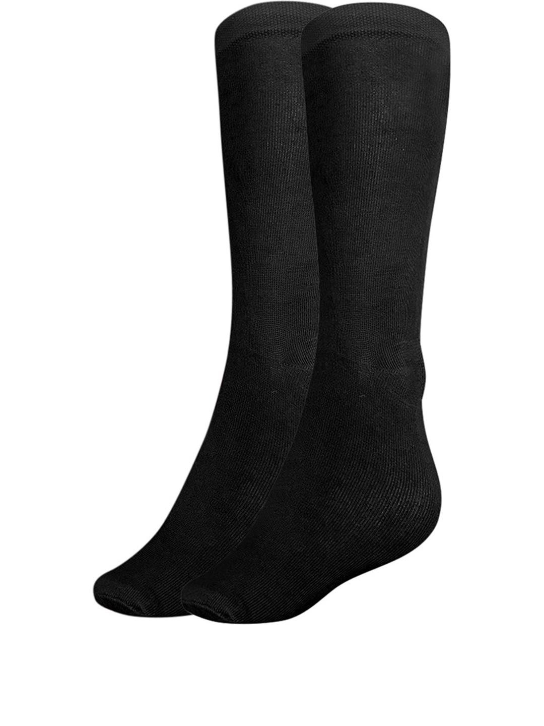 MUKHAKSH Pack of 1 Girls Black Cotton Calf-Length Socks