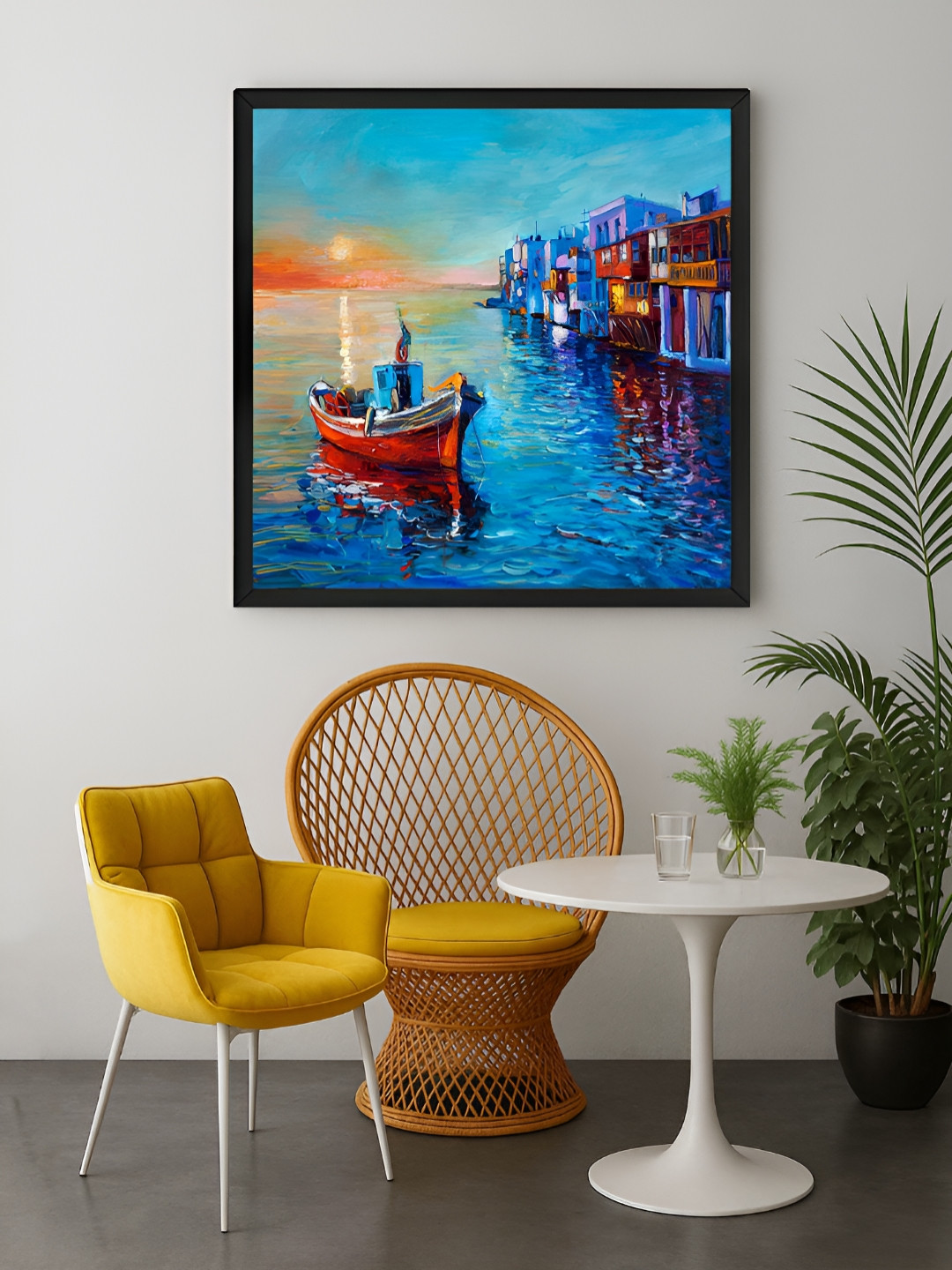 999Store Blue & Red Seaside Canvas Wall Art