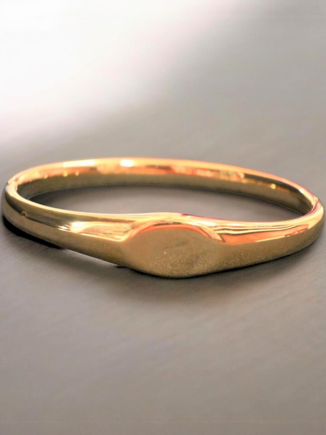 Gems Guru Girls Stainless Steel Gold-Plated Kada Bracelet