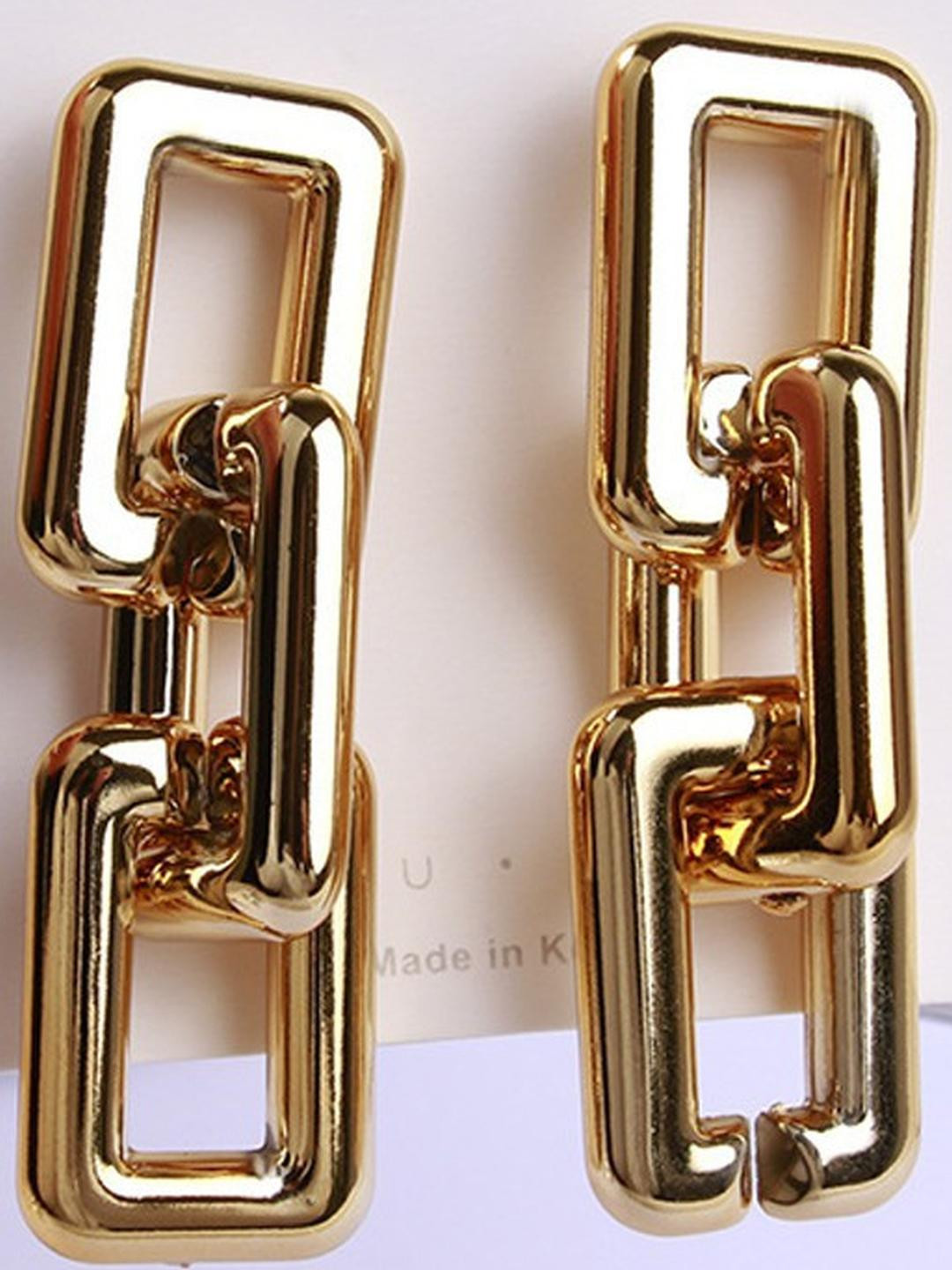 TheVineGirl Korean Golden Chunky Chain Link Drop Earrings For Women/Girls