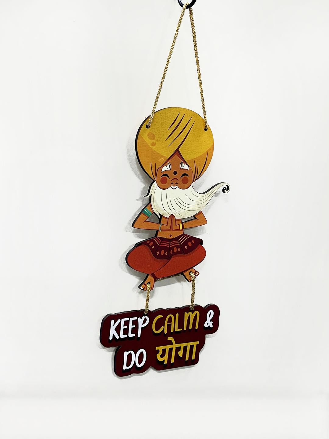 Keep Calm and Do Yoga Printed Wall Hanging