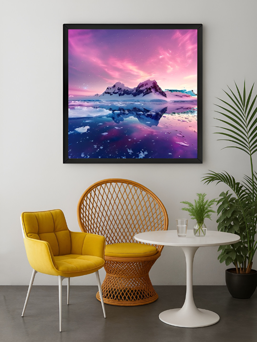 999Store Purple & Blue Aurora Sky Canvas Wall Art