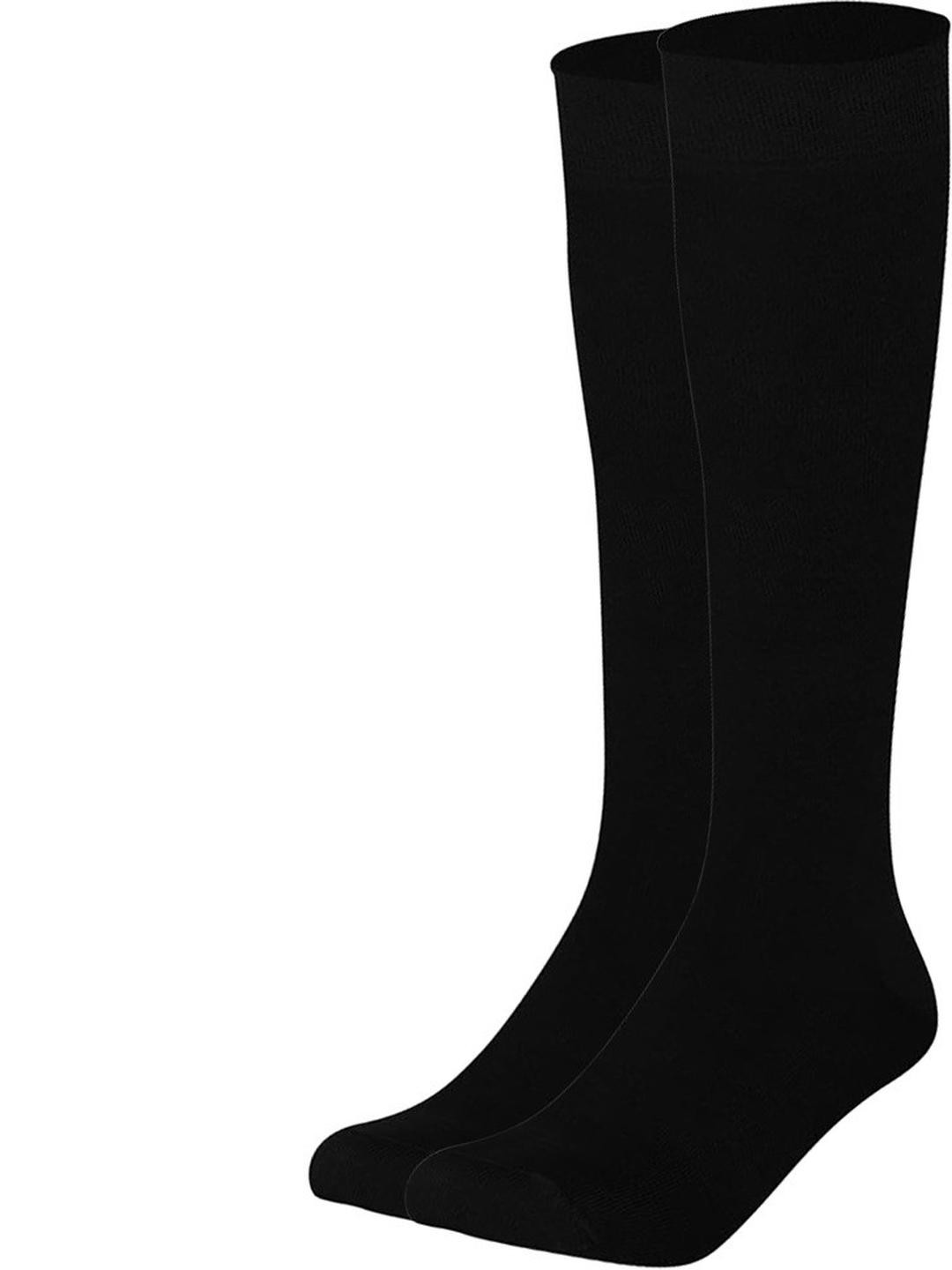 MUKHAKSH Boys 1 Pair Black Knee Length Cotton Causal Socks