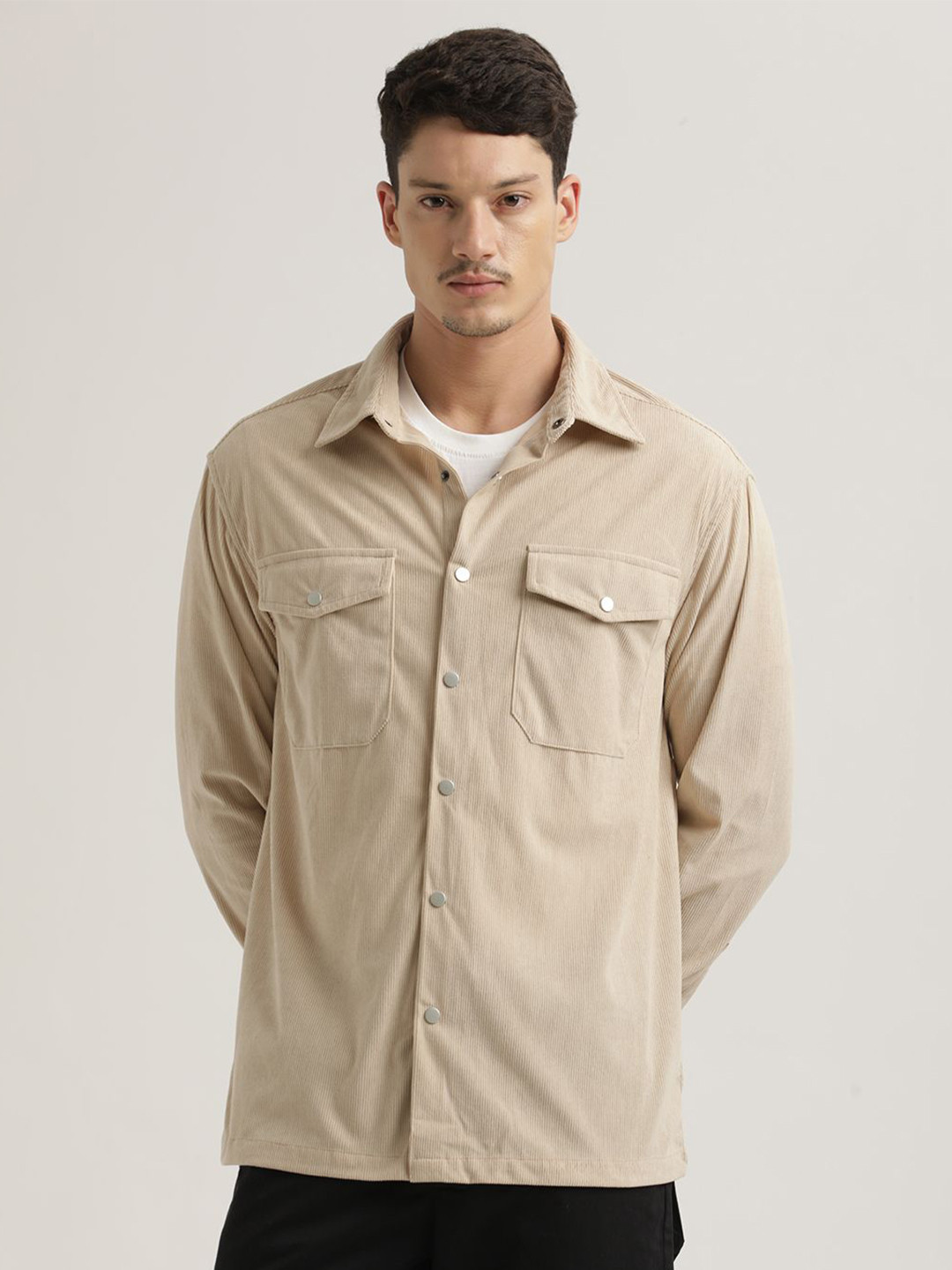 Blu MNKY Smart Slim Fit Corduroy Overshirt Casual Shirt