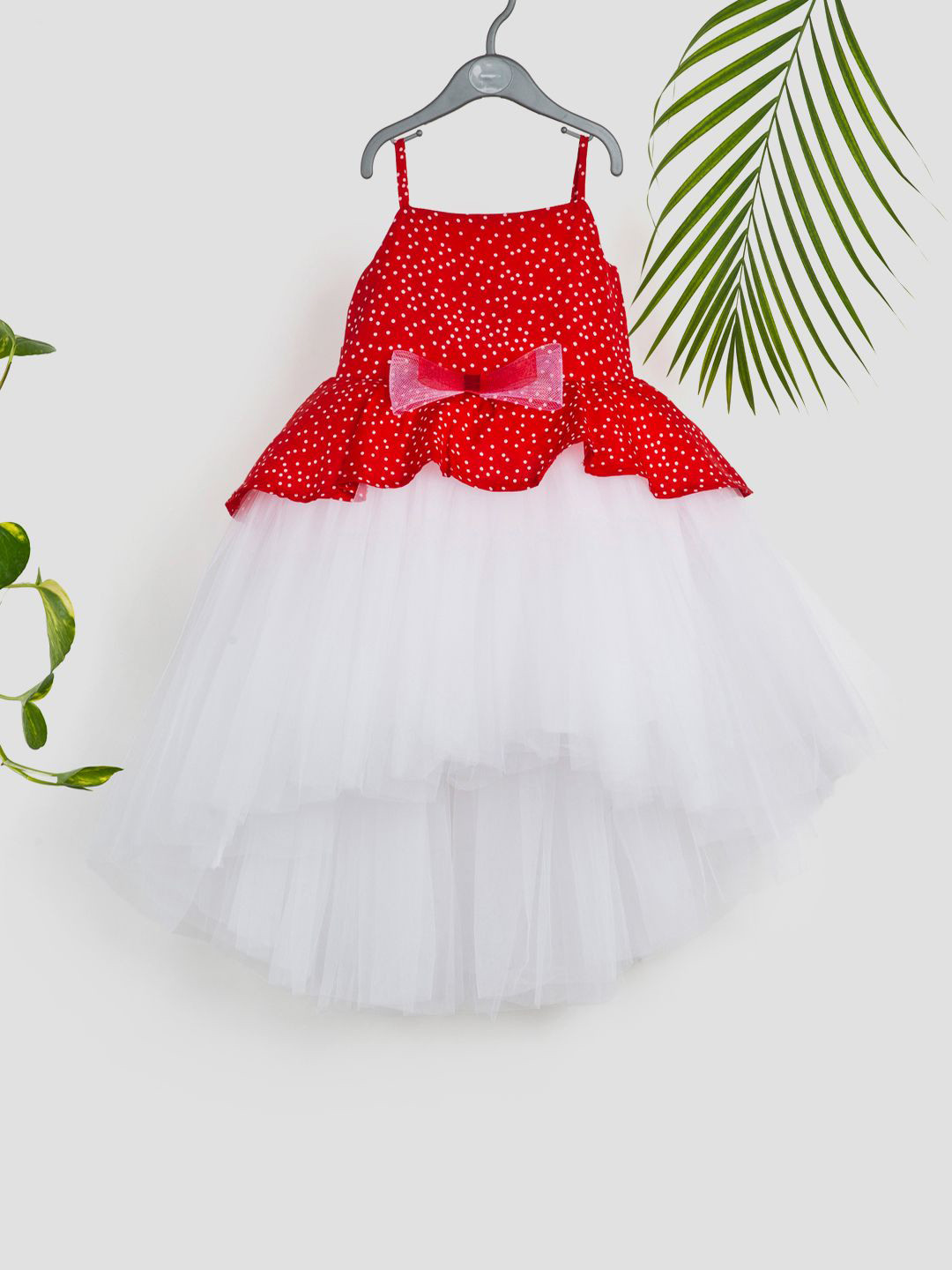 Toy Balloon kids Girls Polka Dots Print Net Fit & Flare Dress