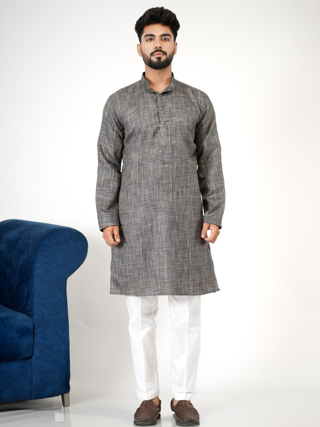 Aadi Shuddh Men Black Kurtas
