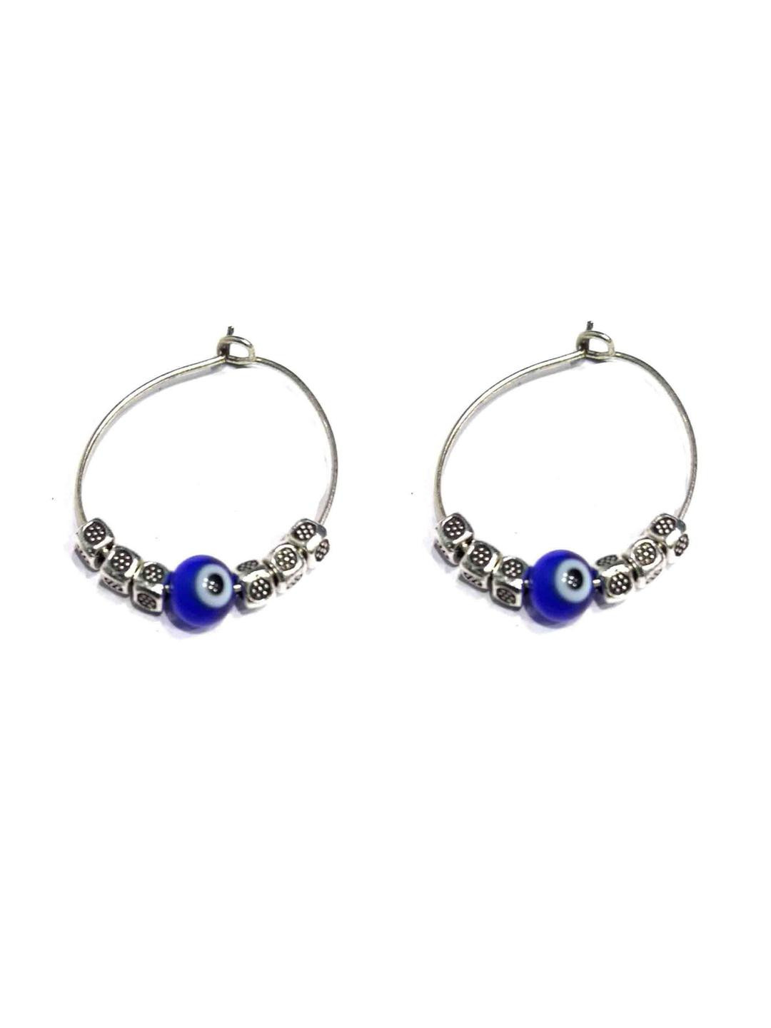 Gurjari Jewellers hoop earing with and EvilEye Beads Brass Hoop Earring