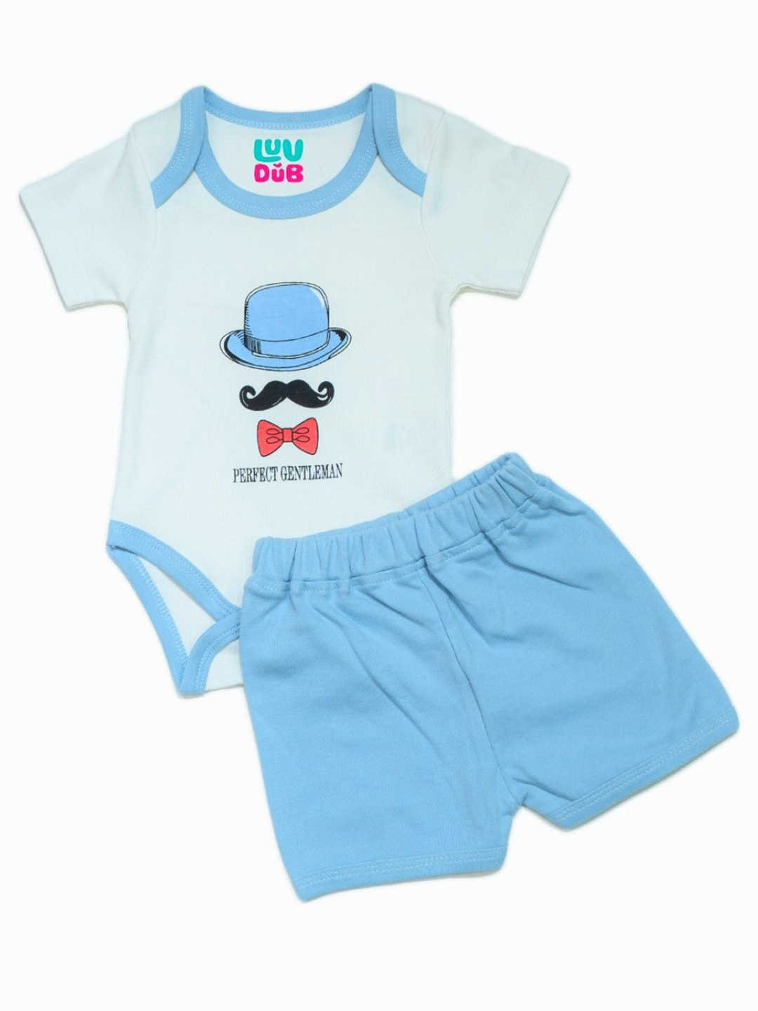 LUV-DUB Kids Printed Short Sleeves Pure Cotton T-shirt With Shorts