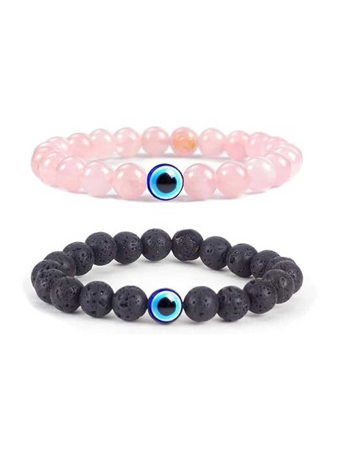 VIBESLE Adults Rose-Lava Crystal Bracelet