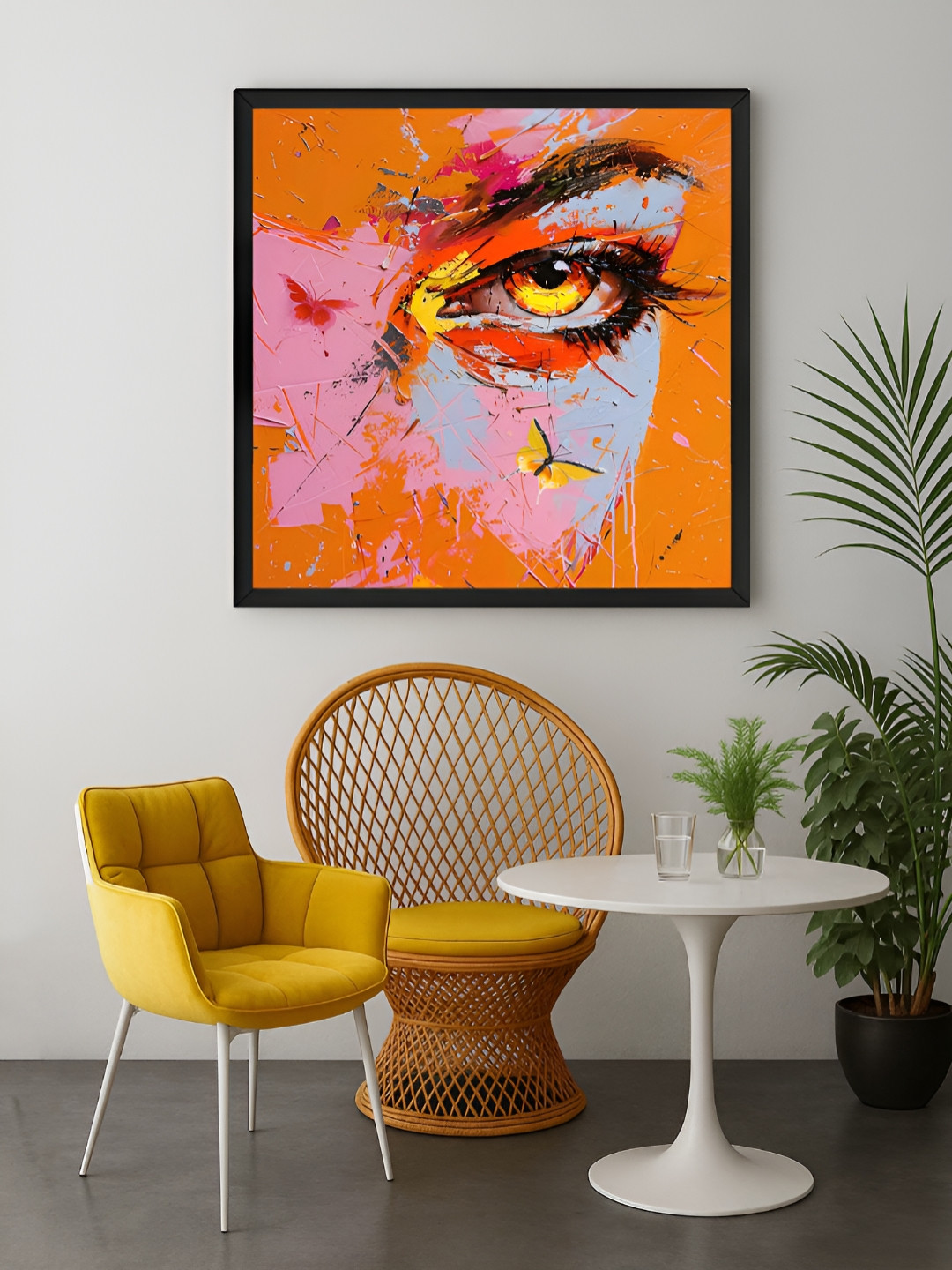 999Store Orange & Pink Abstract Eye Canvas Wall Art