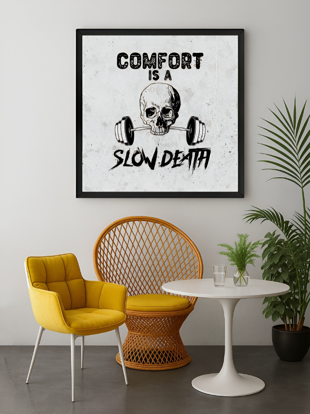 999Store Grey & Black Motivational Gym Fitness Canvas Wall Art