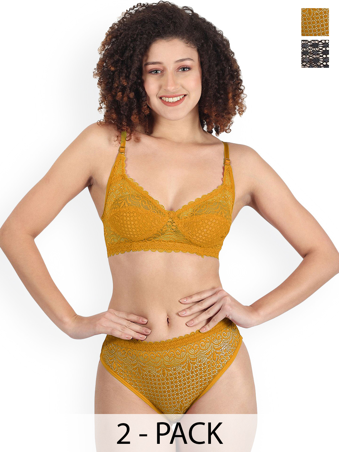 Samvar Pack Of 2 Self-Designed Lingerie Set  A-Rain-Set_Bl,Y