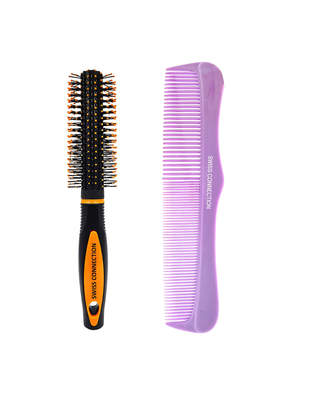 Swiss Connection Set Of 2 Premium Comb & Hair Roller Brush