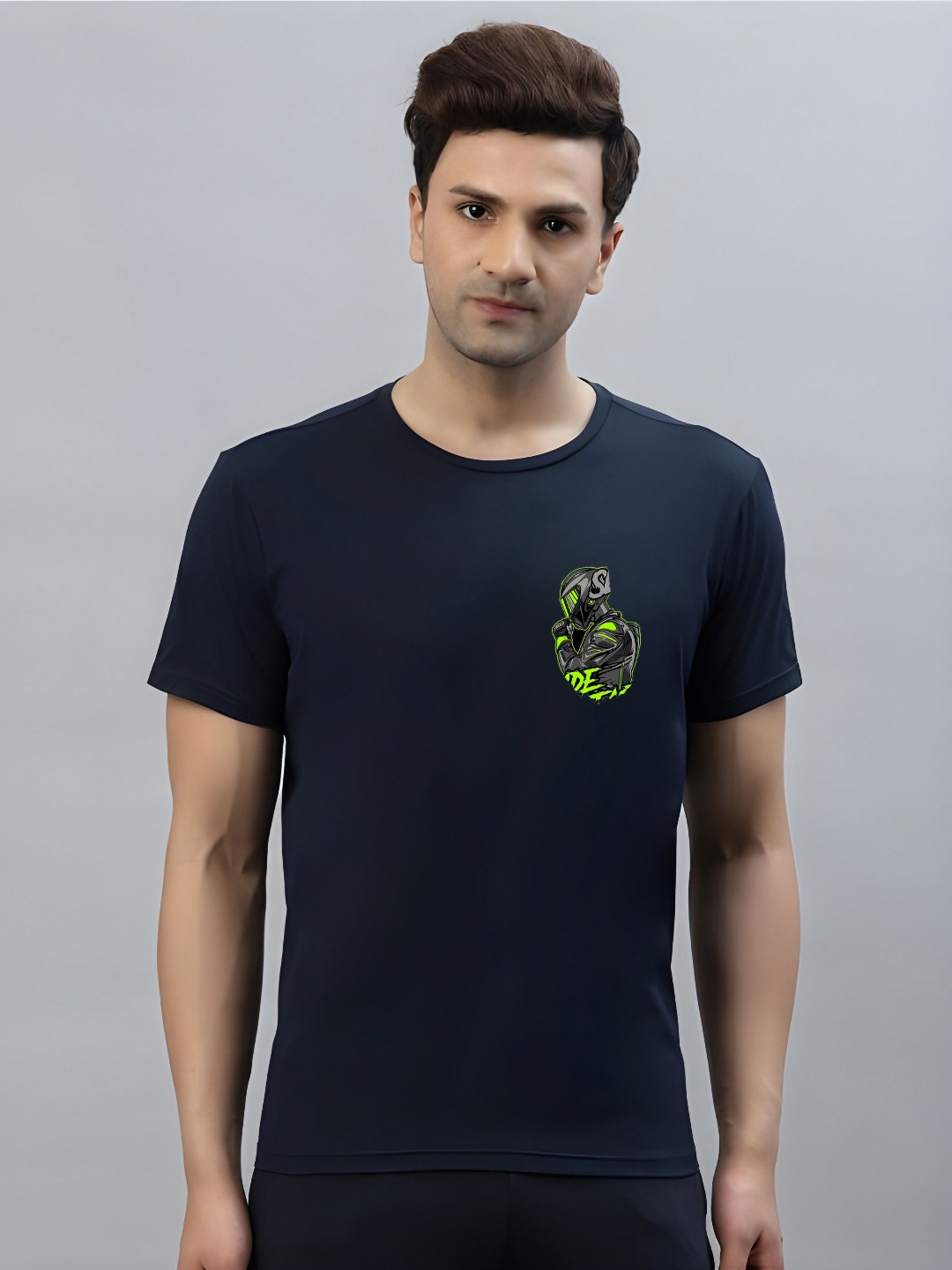 CASUALBUD Graphic Printed Round Neck Badminton Tshirt