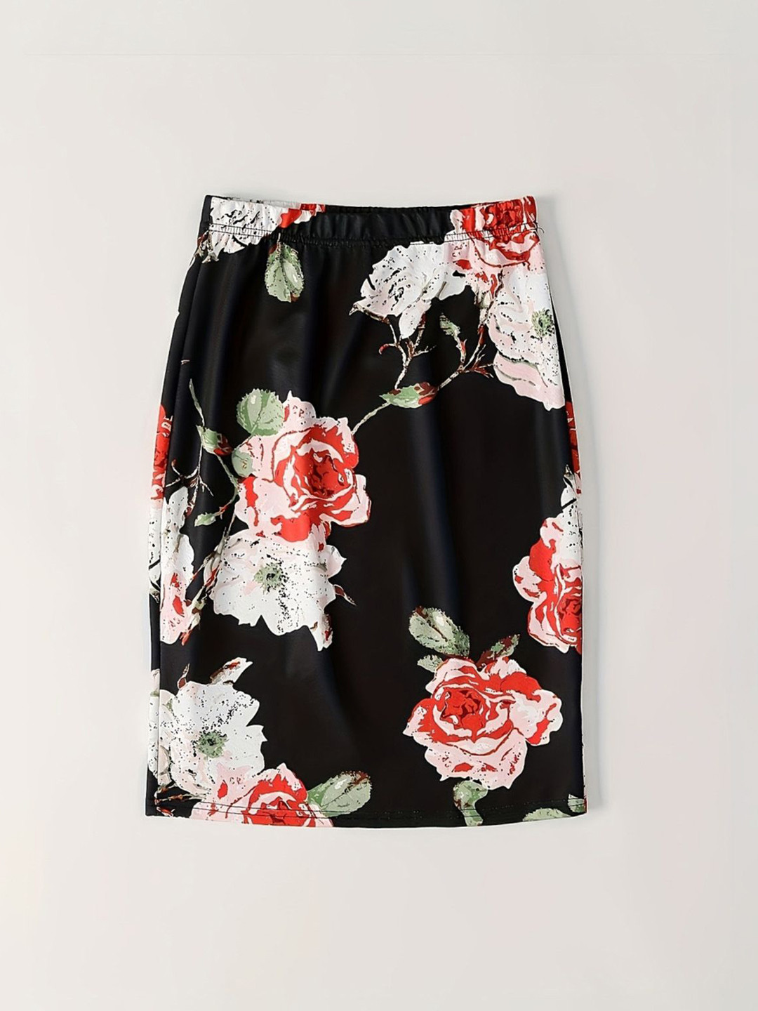 Blooming Tales Floral Printed Straight Above Knee Skirt