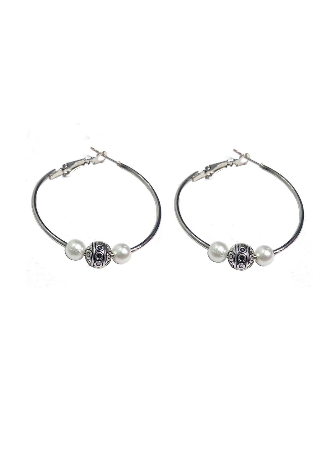 Gurjari Jewellers  Hoop Earing with PEARL: and  Brass Hoop Earring