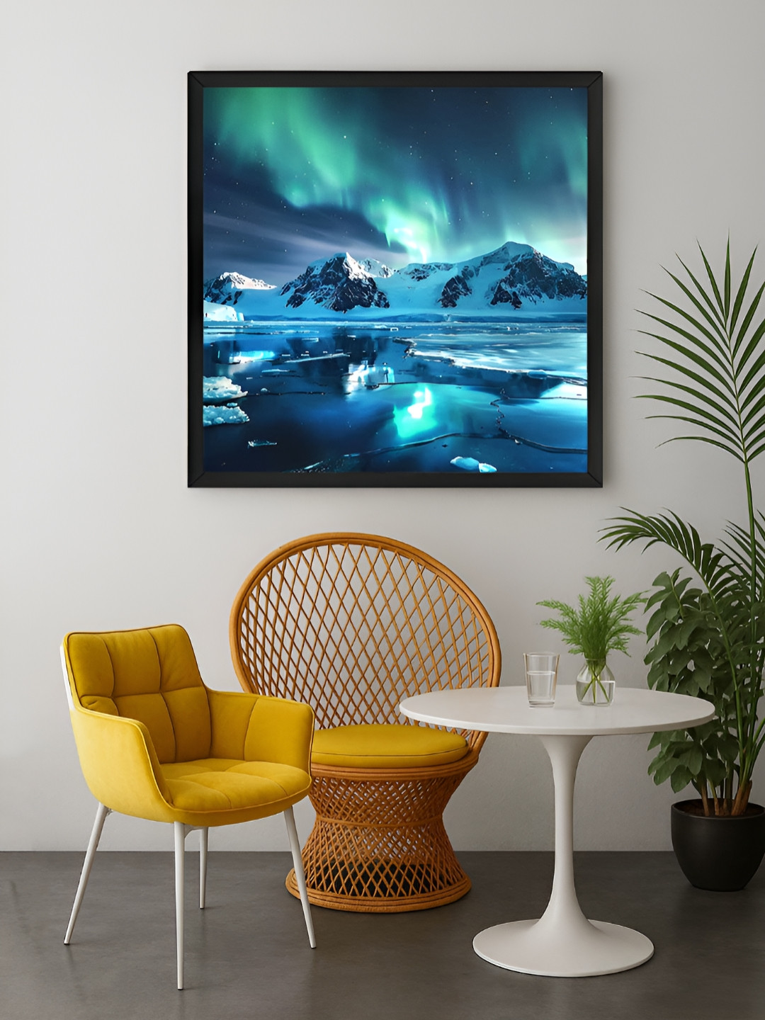 999Store Teal & Blue Icy Mountains Printed Canvas Wall Art