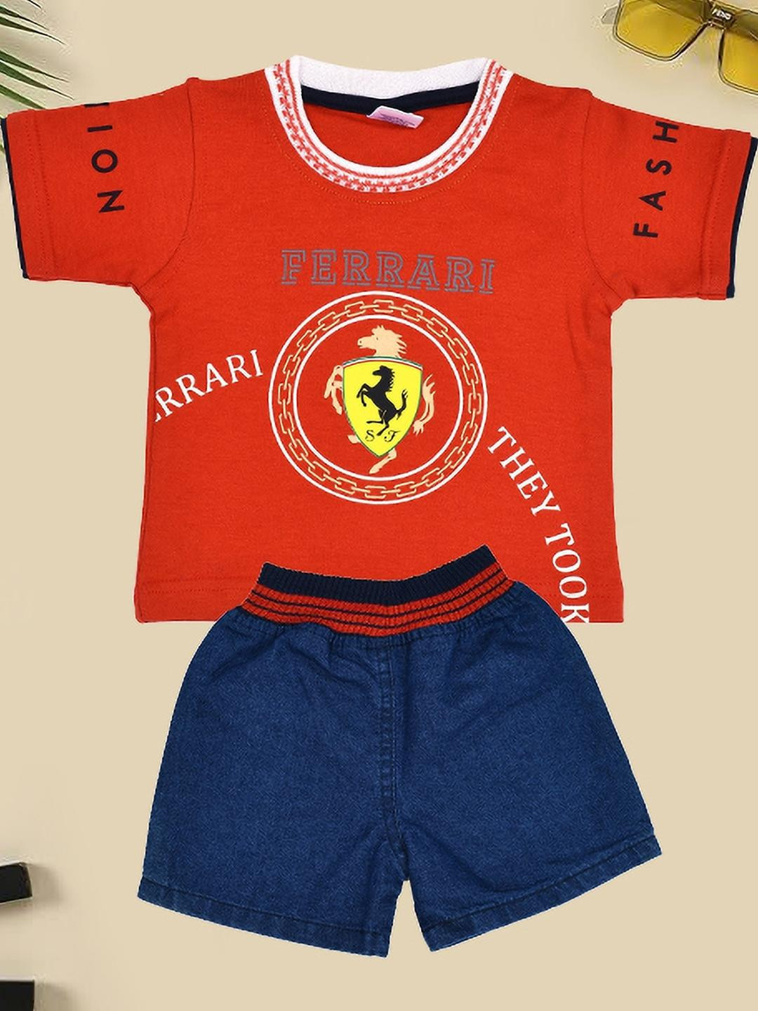 SHAKTI CREATION Unisex Rust Clothing Set