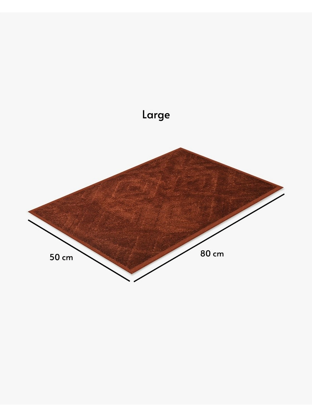 Bichauna Element Brown Anti-Skid & Non-Slip Rectangular 350 GSM Bath Rug