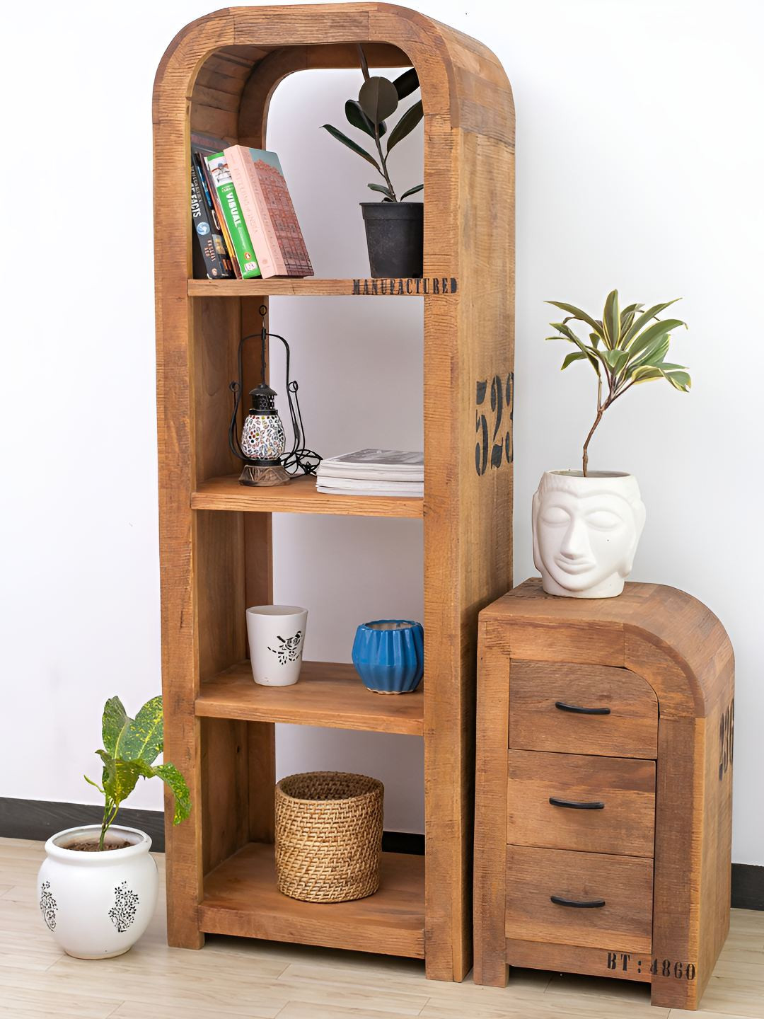 THEGASBH Brown Wooden Book Shelves